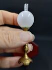 Vtg Dollhouse Miniature Victorian Tall Brass Glass Globe Table Lamp 1 12