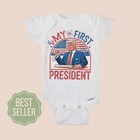 My First President Baby Outfit    patriotic Bodysuit   usa Onesie   trump Baby Gift