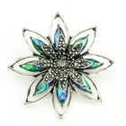Abalone Shell Brooches Antique Silver Flower Pendant Brooch Pin Woman s Gift
