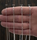 925 Italian Solid Sterling Silver Box Chain Necklace All Sizes Stamped Men Women