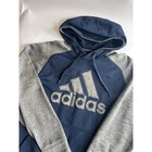 Adidas Climawarm Men   s Blue gray Colorblock Fleece Hoodie Logo Pockets L