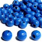 100pcs Navy Blue Wooden Beads With 16mm Diameter For Craft Diy Navy Bule