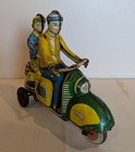 Rare Technofix 282 Tin Scooter With Man And Woman Riders 1940 s  Western Germany