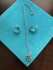 Rahe Signed 925 Sterling Silver Round Blue Turquoise Necklace   Earrings Set