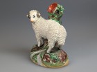 Antique 19th Century Staffordshire Pottery Figure Sheep Ram Spill Vase