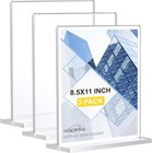 Acrylic Sign Holder 8 5 X 11 Inch 3 Pack  Clear Display Sign Stand For Store Sig