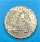 1943 Ecuador Cinco 5 Sucres  720 Silver 25 Grams Mo Mexico Mint Km 79