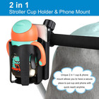 Stroller Cup Holder With Phone Mount     Universal  360   Rotatable For Bike  Wheel