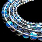 Clear Mystic Mermaid Glass Smooth Round Beads 6mm 8mm 10mm 12mm 15 5  Strand