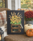 Primitive Sunflower Crate Fall Sign Hand Painted Reclaimed Wood Folk Art