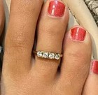 0 05 Ct Round Cut Lab Created Four Stone Women s Toe Ring 14k Yellow Gold Plated