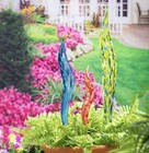 Evergreen Hand-blown D  cor Glass Garden Stakes  Set Of 3