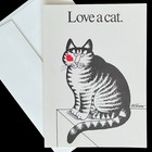 Vtg B Kliban Catcards Love A Cat Blank Card Unused Valentines Day Kiss Lips Art