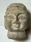 Antique Buddha Head Stone Carving Sculpture Relic Face Statue Small Fine Old