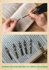 Spyshop Feather Quill Dip Pen Set Calligraphy Black Ink 5 Nibs Navy Blue