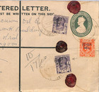 Burma Cover Kgvi Registered Stationery  kyaukse  1947 Interim Govt Franking Wd40