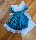 Vintage Dolls   Darlings Circle Pageant Dress Girl Sz 5 Teal Party Ruffle Lace