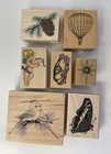 Vintage lot Of 20 rubber Stamps mixed weather nature praying Hands cupid animals