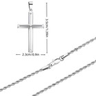 925 Silver Cross Pendant For Men And Women  Simple Rope Chain Necklace