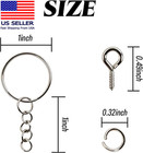 363pcs Keychain Bulk  121pcs Keychain Rings With Chain And Open Jump Ring With S