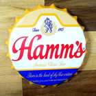 Hamm s Beer Bottle Cap Sign 12  Vintage Style Metal Wall Art Bar Man Cave Decor