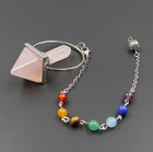 Natural Quartz Crystal 7 Chakra Point Pendulum Healing Reiki Dowsing Divination