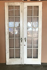 Antique Pair 10 Lite Wood 24x84 Shabby Oak French Doors Chic Old Vtg 561-25b