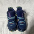 Nike Unisex Kids Basketball Sneakers Blue Green Multicolor Mid Top Lace Up Logo