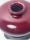 Vintage Chinese Porcelain Oxblood Red Sang De Boeuf Porcelain Vase   Stand Euc 