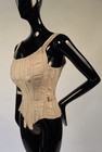 Victorian 19th C Boned Bust Enhancer Corset W Buckle Strap Sides