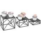 Black Metal Wire Cupcake Stand  Dessert  Appetizer Display Riser  Set Of 3