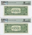 1957a  1 Silver Certificates 2 Consecutive Pmg Gem Uncirculated 66 Epq Banknotes