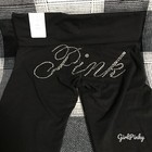 Vs Pink Flare Leggings In Limited Edition Pure Black Bling Sizes Xs-2xl   Short