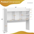 Desktop Bookshelf Countertop Storage Hutch W  5 Shelves For Computer Desk White