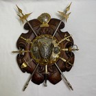 Vtg Coat Of Arms Wall Plaque Armor Shield Removable Mini Swords Medieval Style
