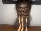 Dark Haired Warrior Jivaro Shrunken Head -tsantsa