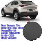 Rear Bumper Tow Hook Eye Cap Cover Compatible For 2020-2023 Cx-30 Black Textured