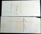 Two 1874 Used Grocers And Producers Bank Checks  Revenue Stamps  Providence Ri