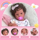 19 Inch Open Mouth Full Body Silicone Reborn Baby Doll Girl With Hair  Tan
