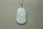 Natural White Green A Jadeite Jade Hand-carved Dragon  chinese Zodiac  Pendant
