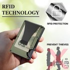 Ylfylfup Minimalist Wallet With Rfid Blocking slim Credit Card Armygreen