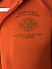 Vintage 90s Harley Davidson Orange Full Zip Up Hoodie Eagle Big Print Back Large