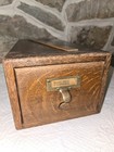 Vintage Antique Oak Index Card Catalog File Cabinet Drawer Box