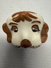 Vintage Ceramic Hound Dog Eye Glass Holder Puppy Eyeglass Brown Kitsch Decor