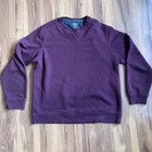 G h  Bass   Co  Burgundy Crew Neck Pullover Fleece Logo Sweatshirt Men s M