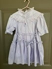 Vintage 1980s Jane Darling Lavender Pastel Metallic Lace Dress Set Size 4