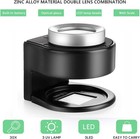30x Coin Magnifier  Usb Rechargeable 6 Lights Portable Metal Eye Loupe Sewing