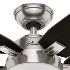 Hunter Fan 46 Inch Traditional Brushed Nickel Ceiling Fan W Light And Pull Chain