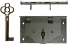 Half Mortise Chest Lid Lock Key Trunk Cabinet Desk Drawer Antique Skeleton Old