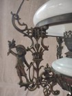 Antique Victorian Bronze brass Oil Lamp Chandelier